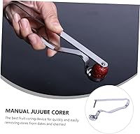 Vista 6 de 2 unidades manuales de dátiles rojos, removedor de núcleos portátiles de cocina para eliminar núcleos de frutas, herramienta de descorazonador