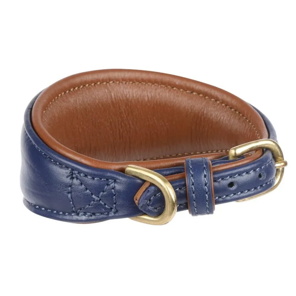 Digby & Fox Digby And Fox Padded Leather Greyhound Collar - Navy