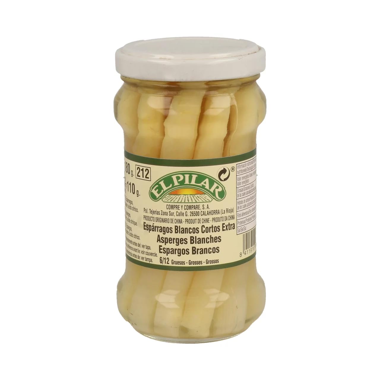 EL PILAR Weiße Spargel extra 6/12 Stück Dose 110 g.