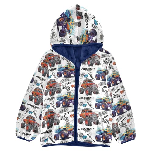 Image of Boys Fleece Jacket Hooded Autumn Winter Long Sleeve Thick Warm Outerwear;3-10 Years Kids Cute Fuzzy Jacket