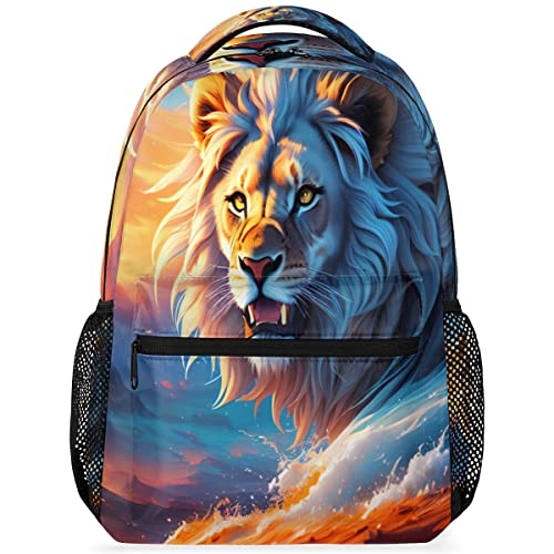 Mochila de viagem leve de 40,6 cm para mulheres e homens, impermeável, mochila de transporte, C: leão legal, Large, Clássico