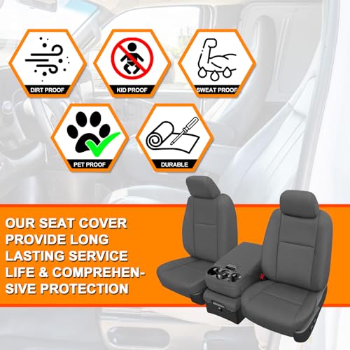 Image of Seat Covers Replacement for 2007-2013 Chevy Silverado /GMC Sierra | 1500 /2500HD, Front Neoprene Fabric Seat Replacement