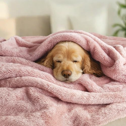 Image of Exclusivo Mezcla Plush Fuzzy Fleece Bed Blanket King Size, Super Soft, Fluffy and Warm Blankets for Couch, Bed, All Season (Dusty Pink, 90x104 inches)