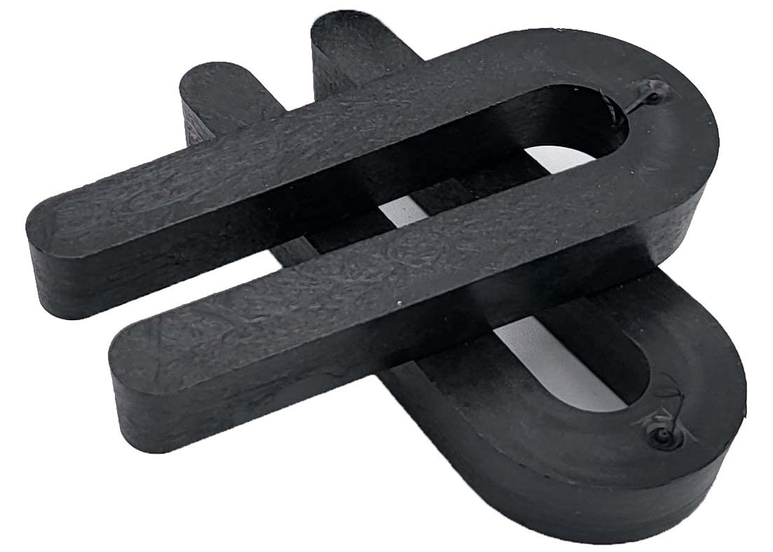 1/2 x 1-1/2 x 3-1/2 Plastic Horshoe Shims - Black - 30/Pack