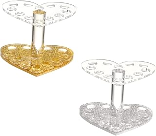 2pcs Heart Shaped Makeup Brush Holder Organiz...