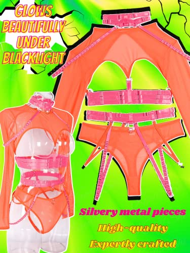 Image of Kaei&Shi Rave Outfit, Adjustable Strappy, Contrast Color, Choker, Chain Belt