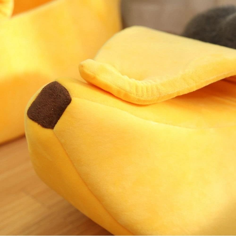 review Banana Pet Bed,Pet Bed Soft Cat Cuddle Bed,Coral Fleece Puppy Cute Kennel Basket,Indoor Cave Kitty Sleeping Bag Cat Cushion(S,Pink)