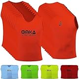 OMKA 10 Stück Fußball Leibchen Trainingsleibchen Markierungshemd Fußballleibchen für Kinder Jugend und Erwachsene, Farbe:Orange, Bibs:Senior (L)