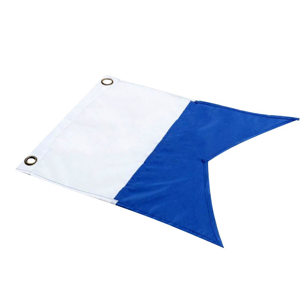 CUTICATE 30 X 35cm White Blue Polyester Dive Boat Alpha Flag Scuba Diving Accessories