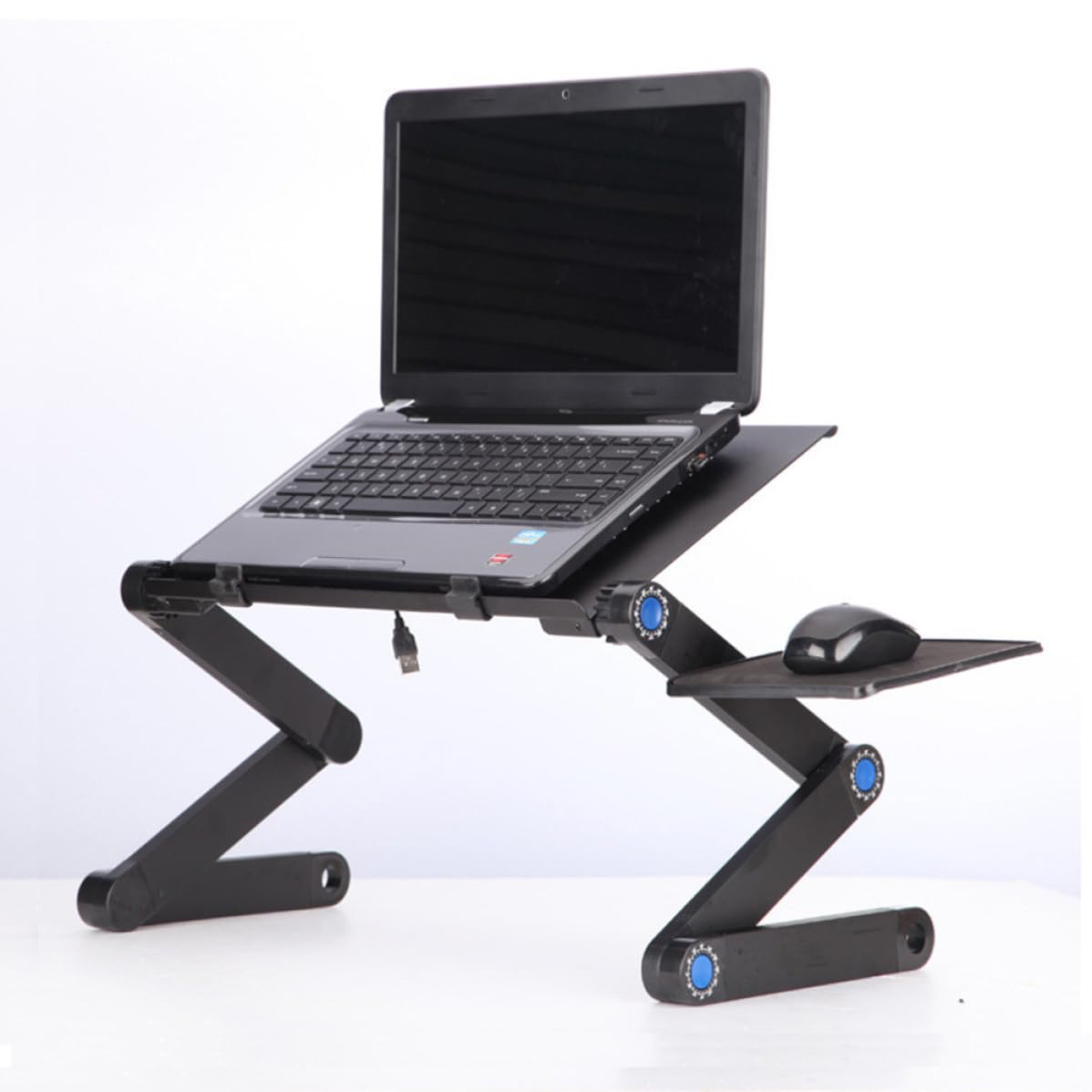 Supporto Notebook da Scrivania Pieghevole Regolabile in Metallo Nero