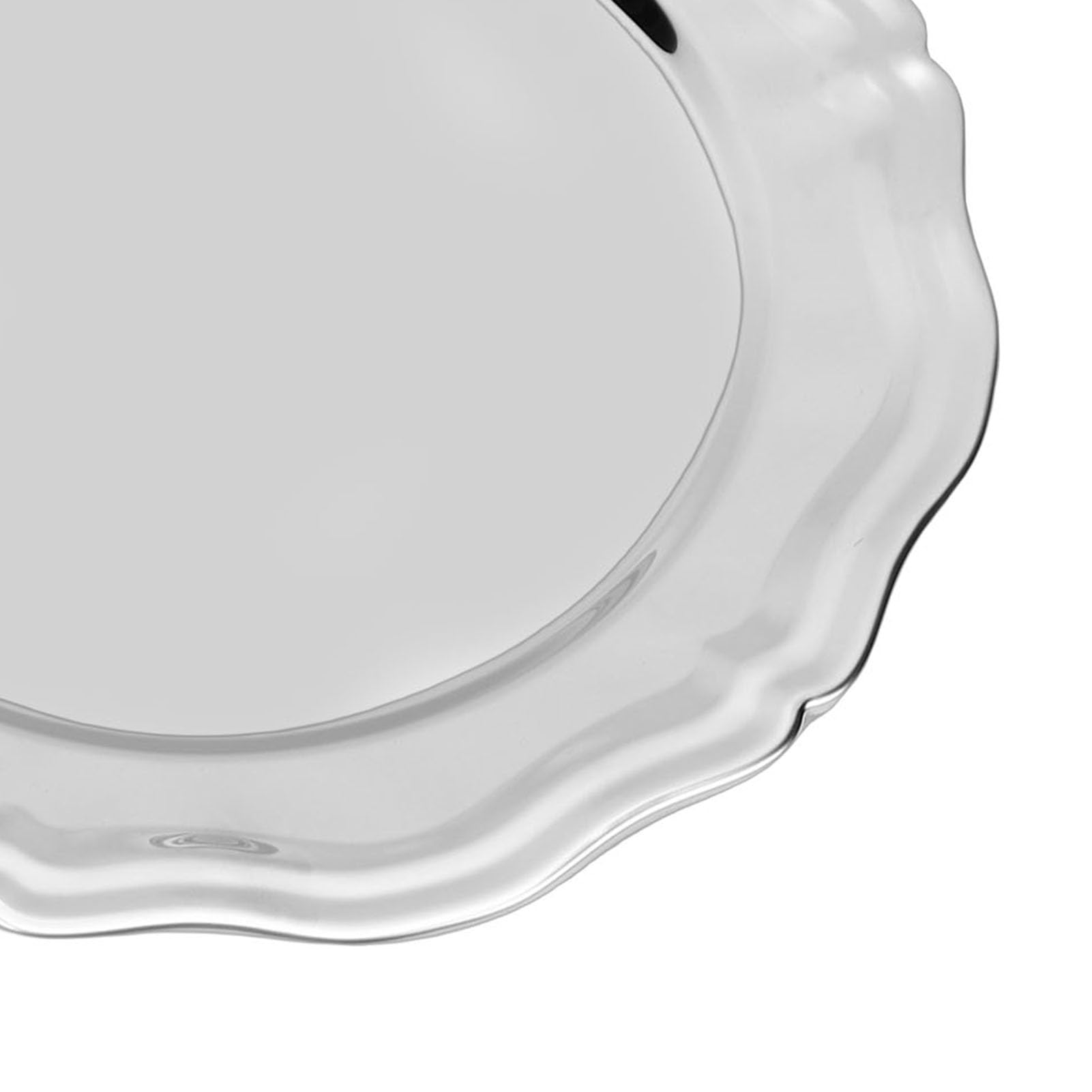 Bandeja para Fiestas,Bandeja Grande para Servir De Acero Inoxidable 304 con Borde De Encaje, Plato Decorativo Redondo para Aperitivos De Frutas Y Postres para Cocina, (Grande)