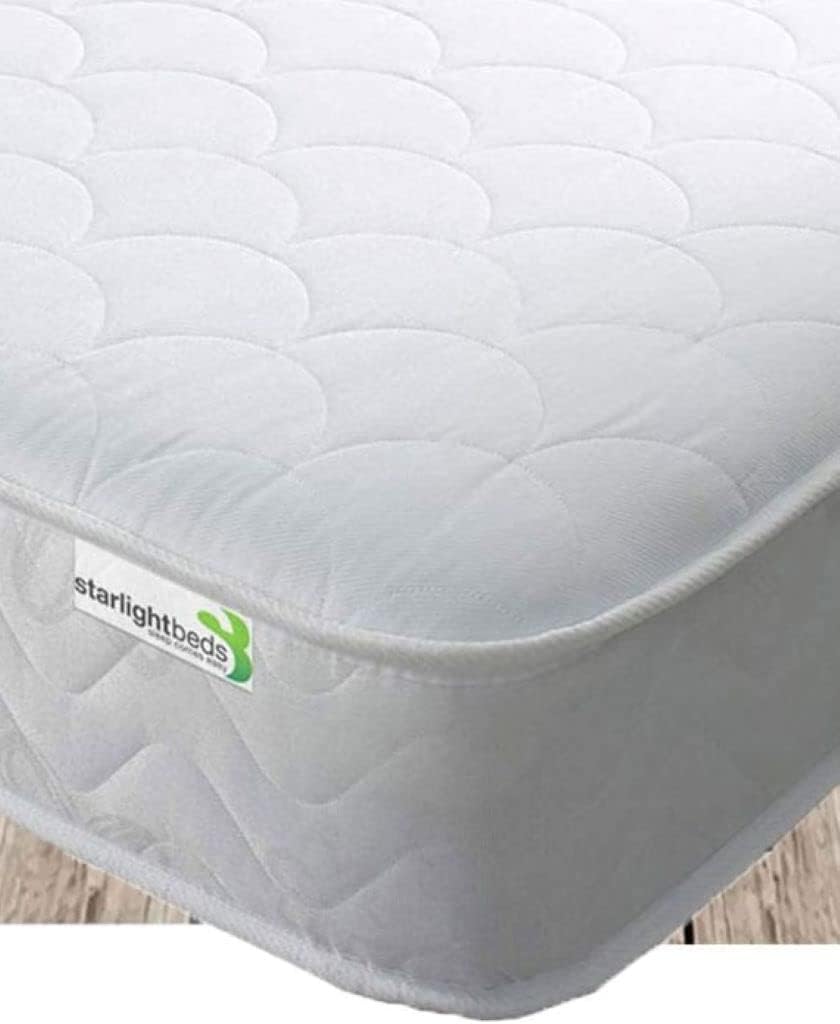 Starlight Beds Kingsize Mattress. Shell Design Kingsize Memory Foam Mattress with Springs. Soft, 20cm Deep, White. (5ft x 6ft6, 150cm x 200cm)