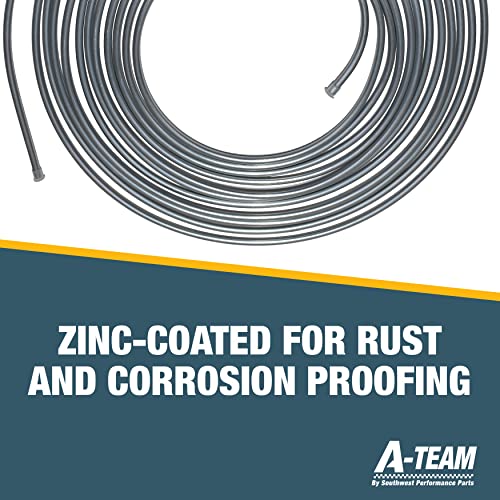A-Team Performance - 3/16'' Double Walled Galvanized Steel Tube Roll Brake Line Kit - With 16 Piece Fittings For Hydraulic Braking Systems, Fuel Systems, And Transmission Systems 25 Feet #TOP3