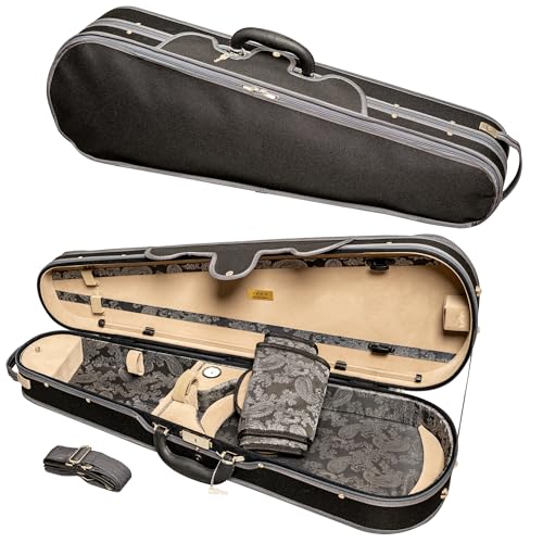 MI&VI AW-9001S Professional Hard Wood Viola Case (Full Size) | Luxury Silk Interior | Lightweight | | Hygrometer | Thermometer | Adjustable 15