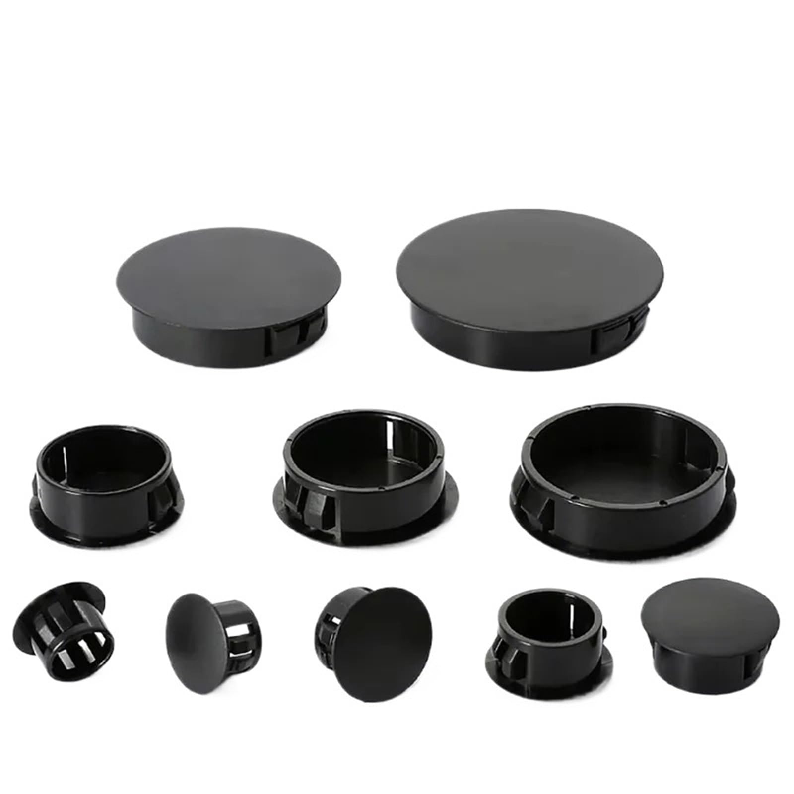 Nylon Hole Plug Snap-on Cover 6mm-100mm Black Round Plastic Blanking End Caps Tube Pipe Inserts Plug Bung(15mm-50Pcs)