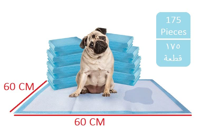 Cherry Medical Supply175-Pieces Packed in 7 Pouches 60 cm x 60 cm Pet Training Pads & Puppy Pads Super Absorbent Pee Pads for Dogs, Leak-Proof Potty Training Pads for Puppies Cats Rabbits Pet Pads