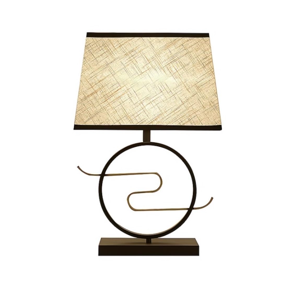 AZHKJKZH Table Lamp Chinese Style Table Lamp Iron Bedside With Fabric Lampshade Nightstand For Living Room Bedroom For Home(B)