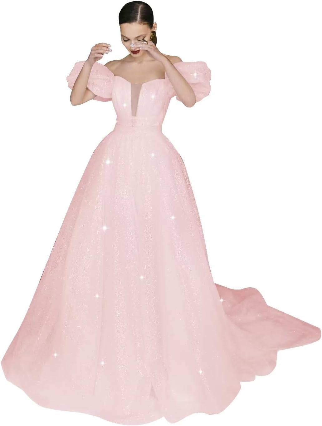 Womens Puffy Sleeve Prom Dresses Long Ball Gown El Salvador Ubuy