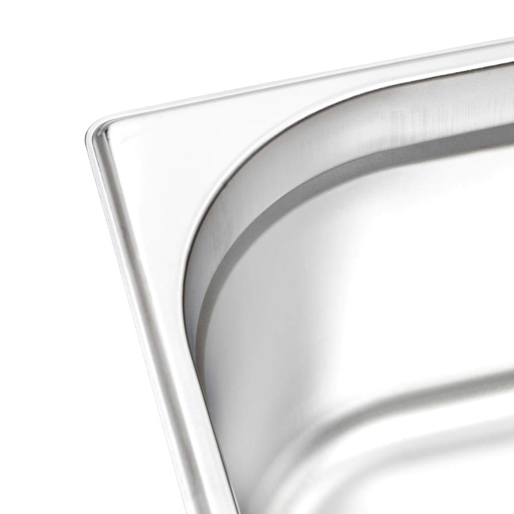 Juego de 2 recipientes Gastronorm, GN 1/2, 150 mm, acero inoxidable, para mantener el calor en el mostrador, buffet, catering, 325 x 265 x 150 mm, máx. 9,5 L