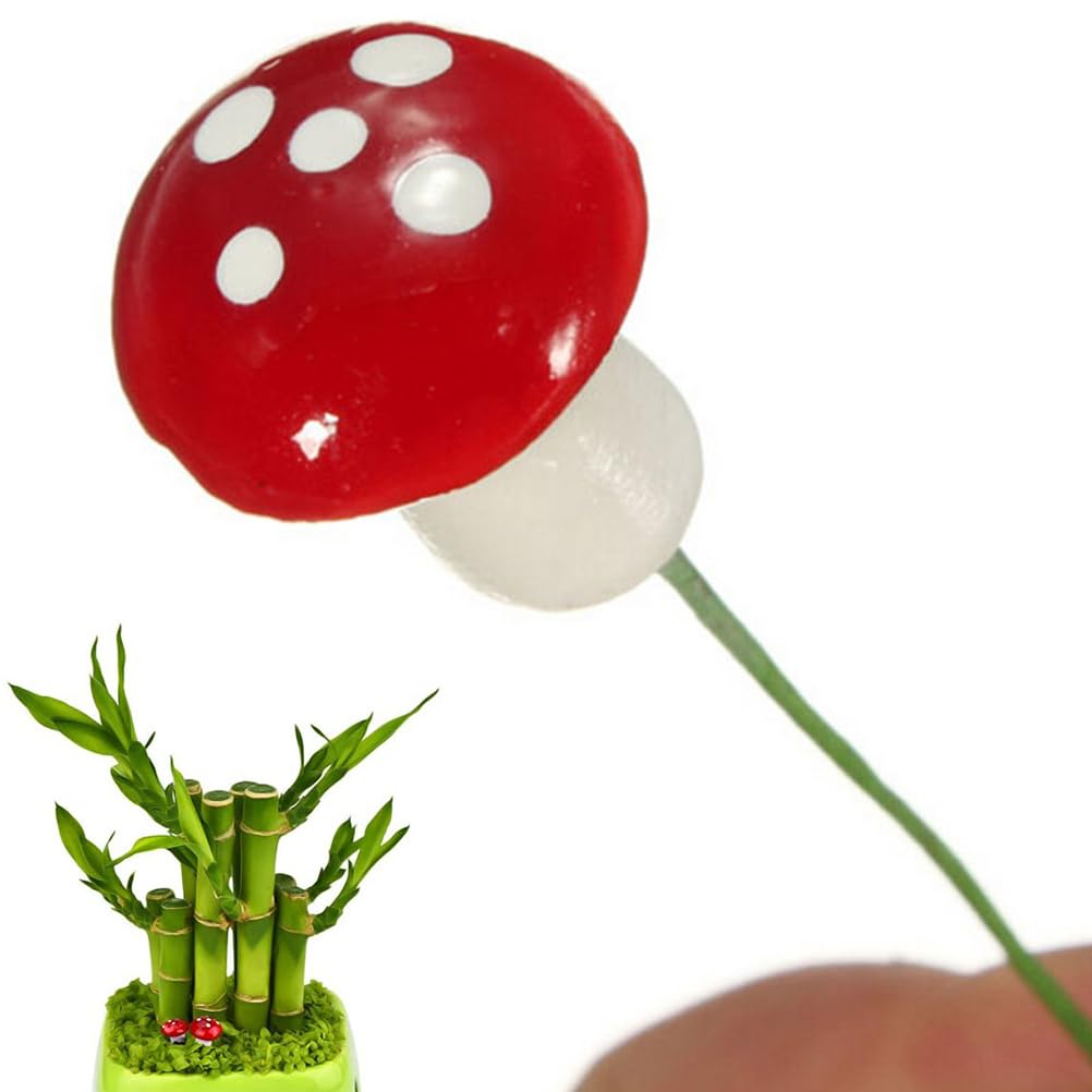 50 Stück Künstliche Mini-Pilze Aus Harz – 2 Cm, Rote Feengarten-Deko Für DIY, Garten, Miniaturlandschaft