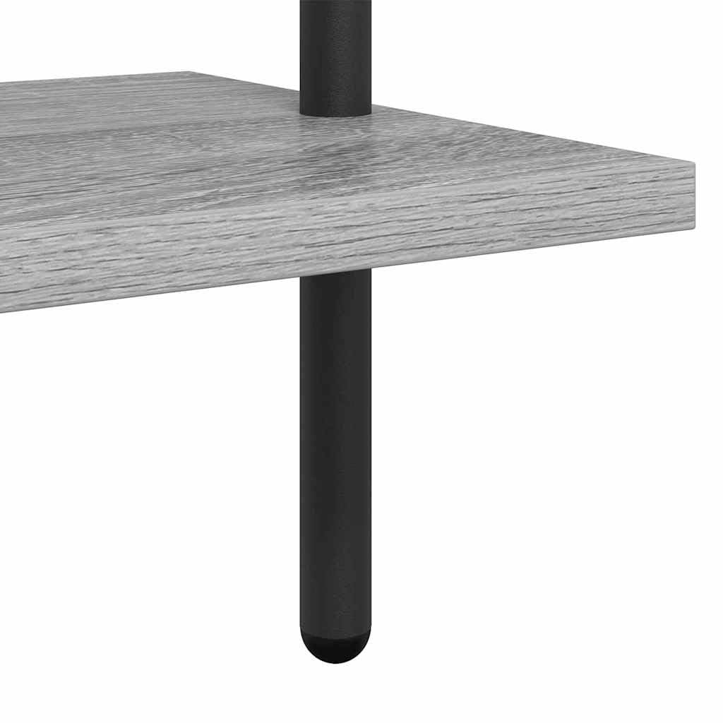 Estantería gris Sonoma 60 x 24 x 203 cm, material de madera, estantería de pie con mucho espacio de almacenamiento, estantería moderna para salón, oficina, dormitorio, montaje en pared