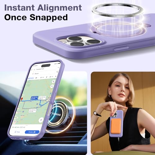 Image of TORRAS 360 Spin Mag Stand for iPhone 16 Pro Max Case, Fit for Magsafe, Mil-STD Protective Hard PC Scratch-Resistant Ostand Case for iPhone 16 Pro Max Phone Case Violet Purple, 6.9 inch