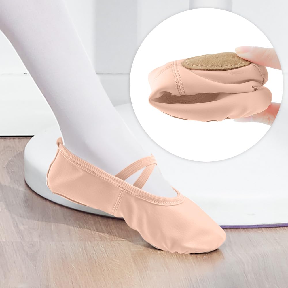 EQSJIU Ballet Shoes for Girls Ballet Pink Heel to Toe 61.02 Inch Ballerina Shoes for Girls 2t 2 Years