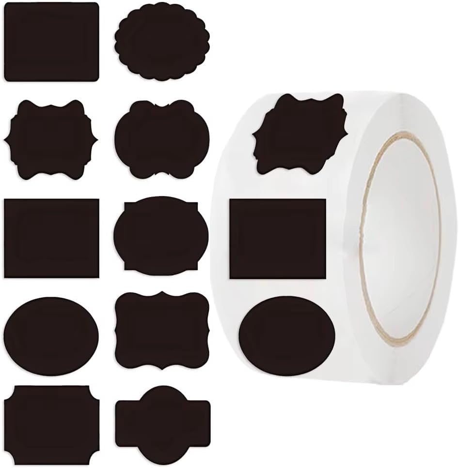- 500 Pcs Kitchen Stickers for Jars, Adhesive Sticker Set for Kitchen Containers and Pantry Organization, Black Label Stickers with Strong Adhesive for Home and Commercial Use