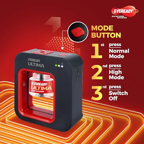 Image of Eveready Ultima Portable Mosquito Repellent Machine + Refill, India's 1st Rechargeable Liquid Vaporiser, 2-Mode Action, Up to 3 hrs Battery Backup, 100% Protection from Dengue, Malaria & Chikungunya