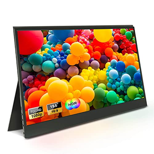 Jren Portable Monitor, 15.6 Inch Fhd 1080P Usb-C Hdmi External Monitor,Hdr Ips Gaming Monitor For Laptop, Desktop, Macbook, Phones, Tablet, Ps5/4, Xbox, Switch, Built-In Speaker With Protective Case #TOP3