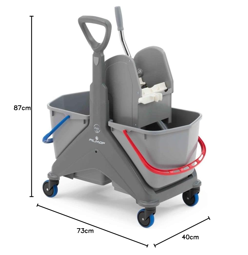 Carrello lavapavimenti Filmop OneFred 2 secchi lt.25 strizzatore professionale ideale pulizie grandi ambienti.