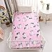 NATURETY Bedding Fitted Sheet with Deep Pocket,Animals Printed Thicken Soft Fabric Bed Sheets (Pink(Unicorn), Twin)