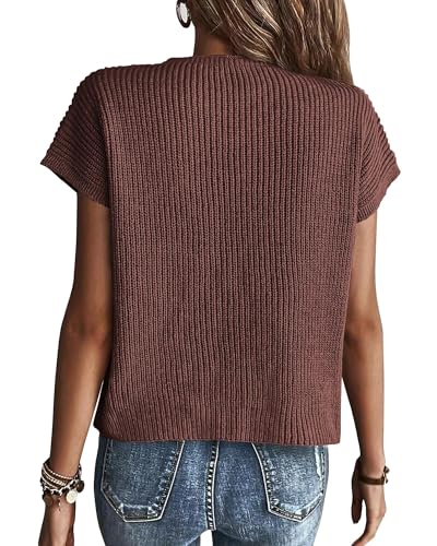 Image of KIRUNDO Summer Fall Short Sleeve Sweater for Women 2026 Casual Sweater Vest Cotton Knit Pullover Tank Tops Fashion Clothing