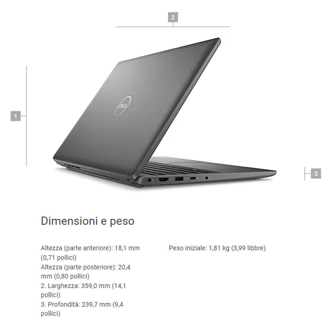 Notebook Dell Latitude, RAM 64 Gb, Intel Core i7-1355U 13th, 12 MB cache, 10 cores, 5.00 GHz Turbo, 15.6" FullHD, SSD 1Tb, Tastiera Retroilluminata, Fingerprint, Win 11 Pro, Pronto all'Uso