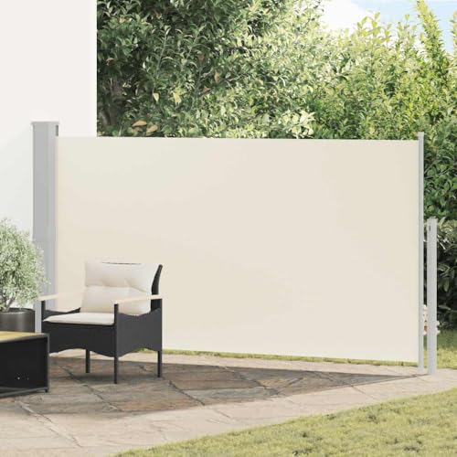 Store latéral extensible cadre acier résistant aux intempéries crème