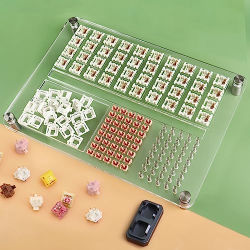 RUNJRX 40-Tastaturschalter-Acryl-Schmierstation für benutzerdefinierte mechanische Tastaturschalter (transparent)