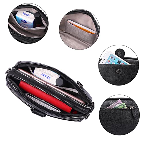 GAEKEAO Crossbody Bags for Women Small Genuine Leather Shoulder Purse Cross Body Bag with Wristlet Top Zipper - Image 4