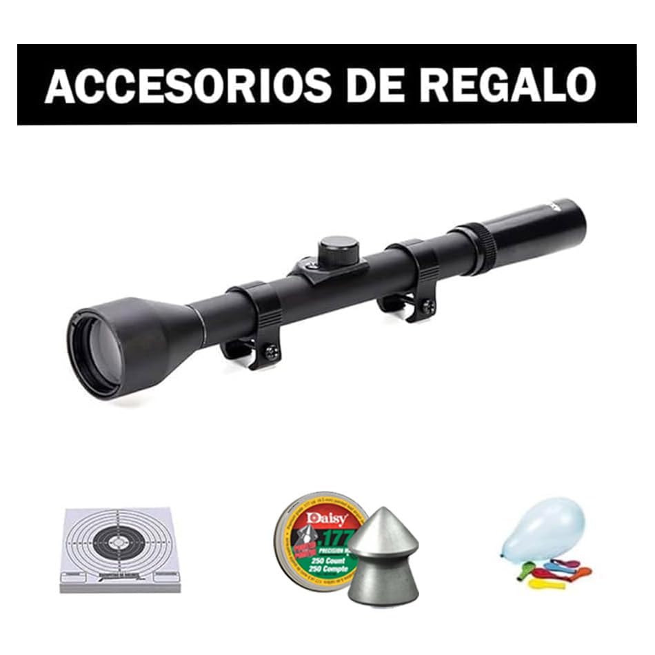 Pack Escopeta de balines Delta Fox GT (4,5mm) - Carabina de Aire comprimido (Muelle) y perdigones Gamo + Visor, dianas y balines