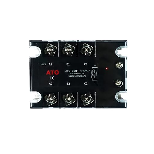 Miniatura 5 de Relé de estado sólido ATO SSR-60DA CC a CA, relé trifásico con indicador LED, entrada 3-32V CC, salida 24-480V CA (60A)