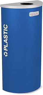 Kaleidoscope Collection Ex-Cell Recycling Container - Half Round Container with Plastic Lid - Blue - Blue