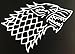 C60068 White Game of Thrones Stark Wolf 7x5"