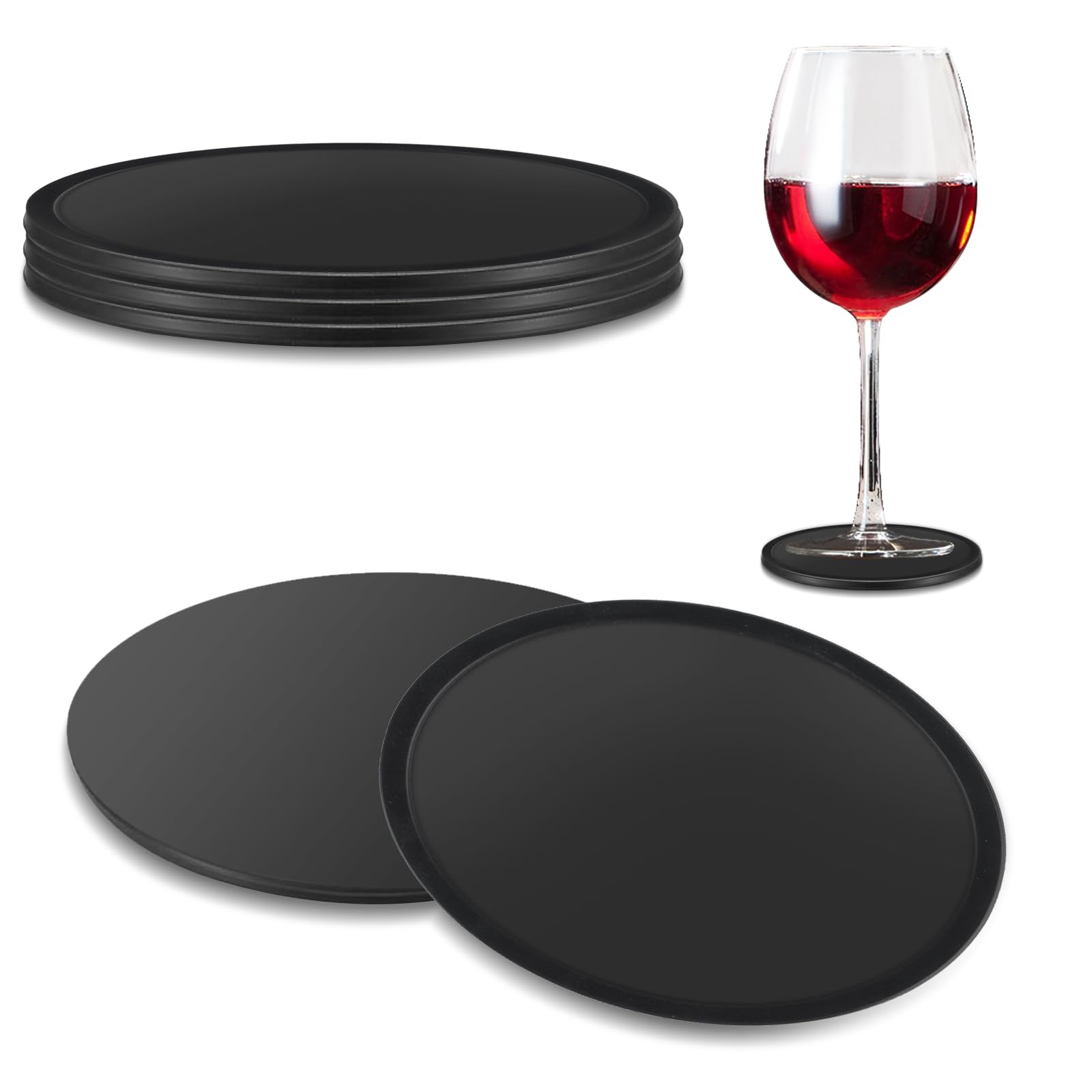 Set Di 3 Sottobicchieri In Silicone Nero - Antiaderenti E Facili Da Pulire - Foto 10