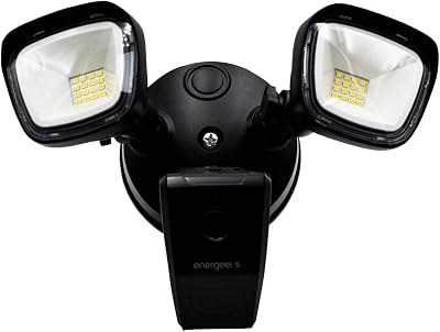 Energeeks Observer II – Cámara Vigilancia Exterior WiFi – IP65-1080p – Foco Iluminación Automática/Programada – Sensor Crepuscular – Detección Movimiento – Visión Nocturna – Alm. SD/Nube