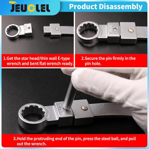Image of 10PCS Auxiliary Idler Belt Tensioner Pulley Removal Tool Kit | 12Point, 12-19mm(0.47 inch-0.74 inch) Serpentine Belt Tension Pulley Wrench Set, Engine Timing Belt Tensioning Nut Bolt Screw Remover