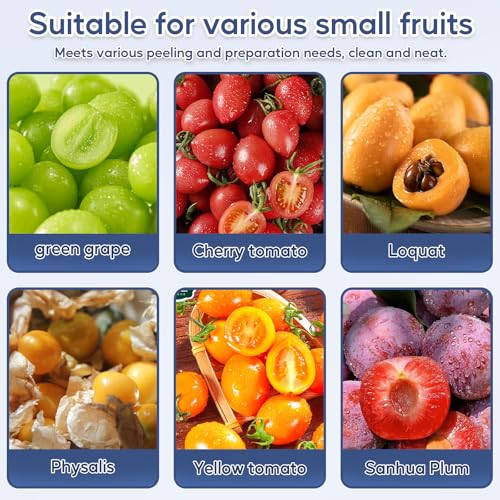 Les-Theresa Fruit Peeler Machine, Automatic Vegetable Auto Peeler 1500Mah Electric Grape Peeling Grape Peel Machine Easy to Use Electric Peelers for Kitchen Grapes, Garlic, Tomato, Cherry - Image 6