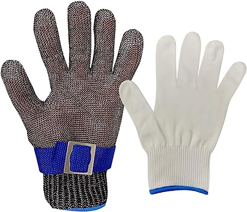 Guantes anticorte de acero inoxidable 316 talla L para cocina y jardín, pack de 3 unidades 2