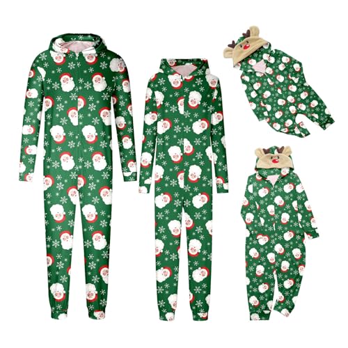 Family Christmas Pajamas Matching Sets Xmas PJs Matching Set Holiday Family Sleepwear Sets Long Sleeves Jumpsuits