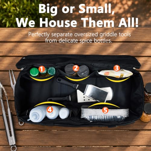 24” Grill Tool Storage with Rigid Bottom Board, BBQ Utensil Bag, Bag Only by NOELIFE - Used condition - Image 3