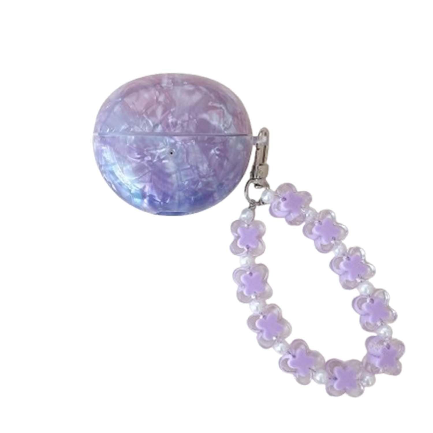 GCVXRUD for Huawei Freeclip Earphone Case, Exquisite Interesting Unique Gradient Purple Shell Pattern, Wireless Bluetooth Headset Protective Cover for