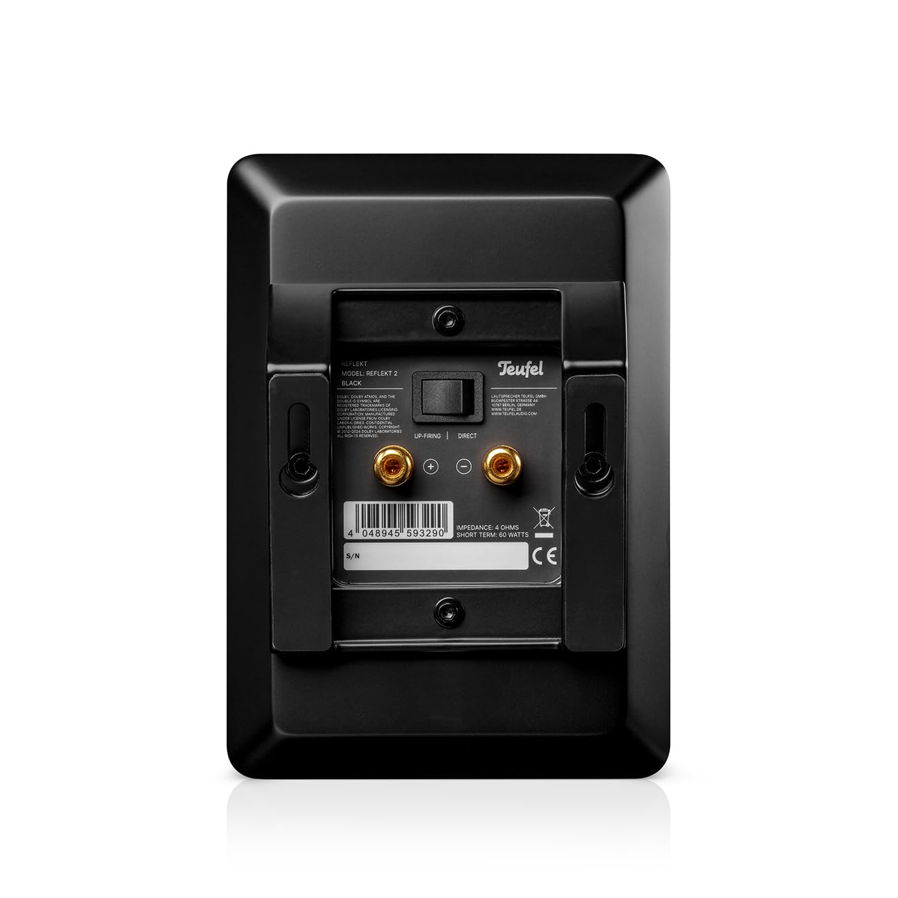 Teufel REFLEKT 2 Dolby Atmos Lautsprecher-Paar mit Dolby Atmos, als Presence Speaker, Front-Height-Speaker oder normaler Rear-Lautsprecher verwendet Werden, Heimkino System-Lautsprecher (Schwarz)